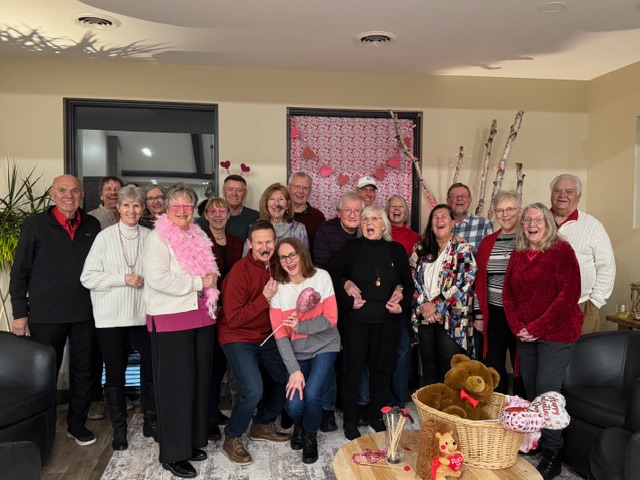 Residents celebrating a Valentine&rsquo;s Day event at Siesta Hills in Mankato Minnesota
